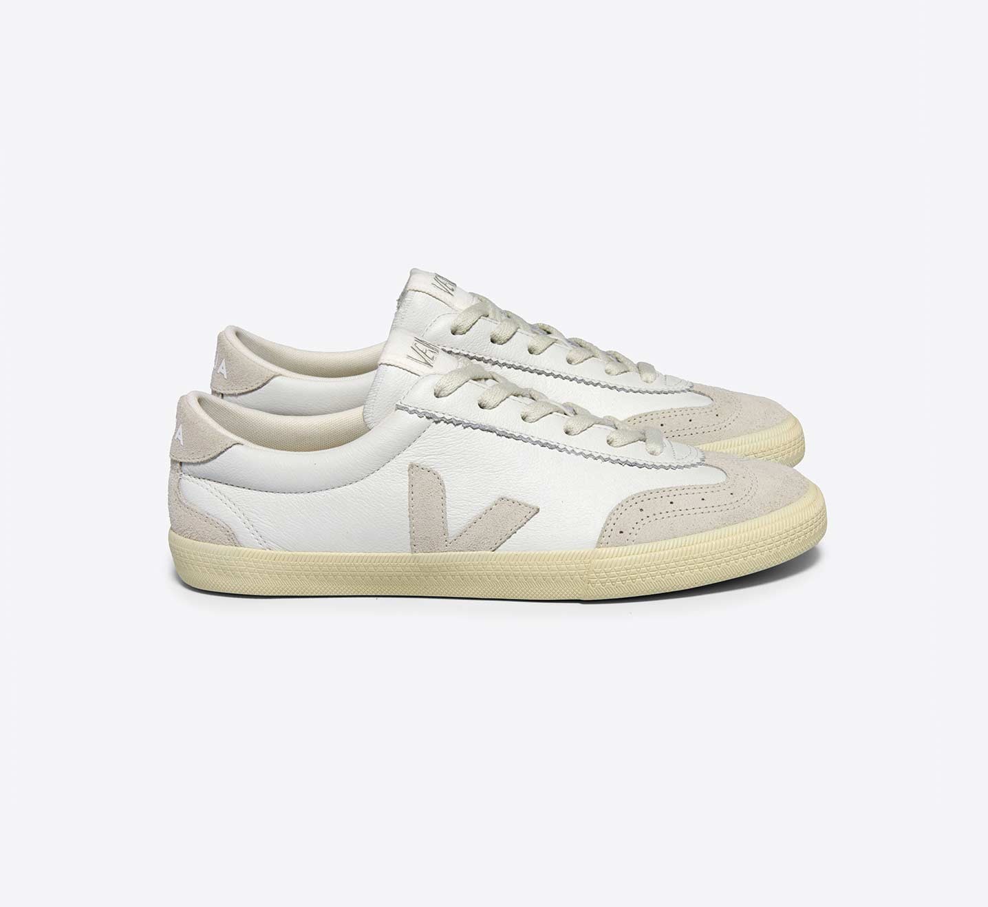 VOLLEY LEATHER WHITE NATURAL LATERAL